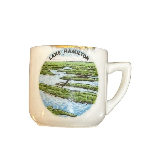 Vintage Lake Hamilton Arkansas Demitasse Cup 1 7/8" - Picture 2 of 5